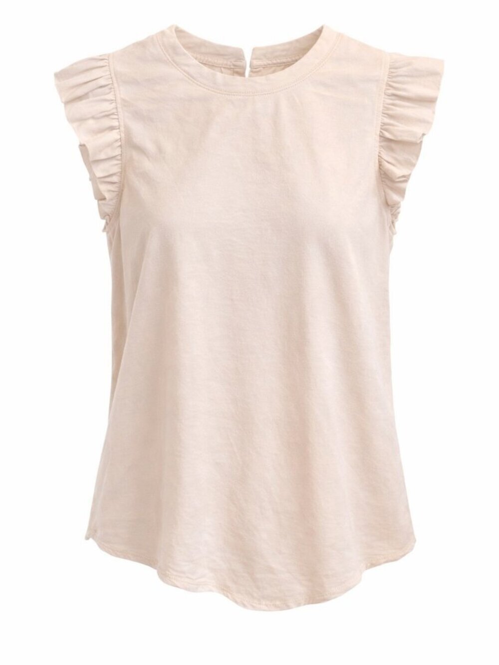 Wit & Wisdom Womens Beige Flutter Sleeve Blouse Size Small
